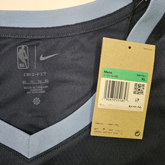 Jaren Jackson Jr Memphis Grizzlies Nike 20-21 Icon Swingman Jersey Men’s Size XL - Picture 4 of 8